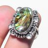 Natural Dichroic Glass Gemstone 925 Sterling Silver Jewelry Ring Size 8 J6Z88