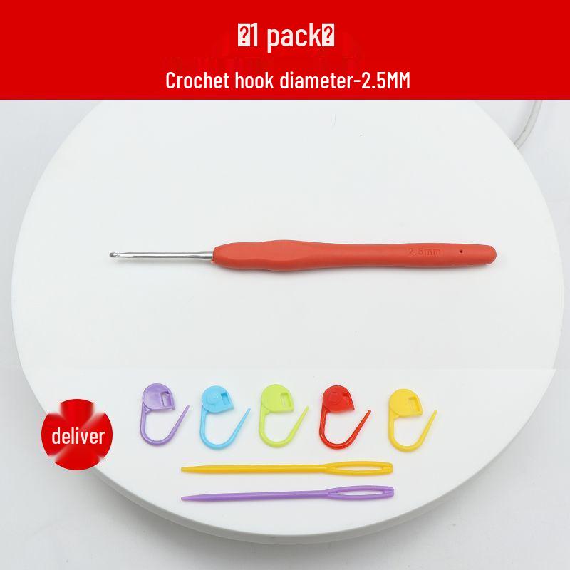 Crochet Hook Set with Soft Handle & Stainless Steel Needles for DIY Handmade Knitting