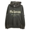 Alexander McQueen Black 23 Years 688715QTAAB Paint Logo Pullover Hoodie tops M blackUsed