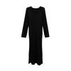 Black Knitted Dress Temperament Muse Fan Sweater Skirt Autumn Women's New