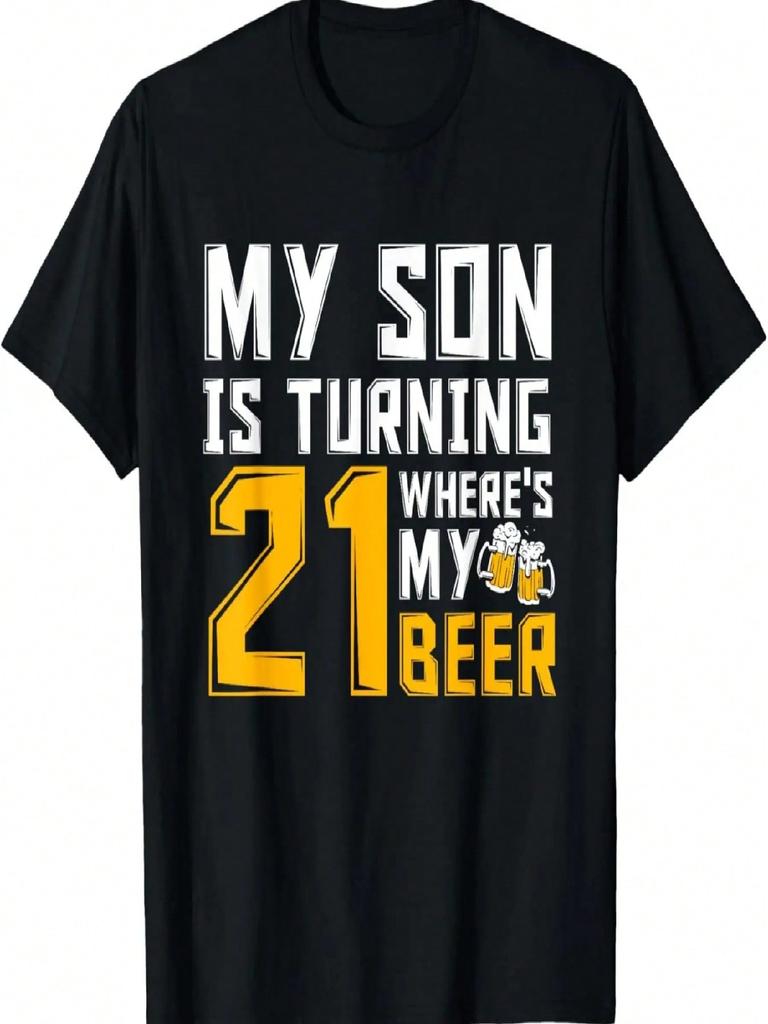 21st Birthday 21 Year Old Son Dad Mom Family Birthday T-Shirt,Comfortable Cotton T-Shirt,Comfortable Pure Cotton