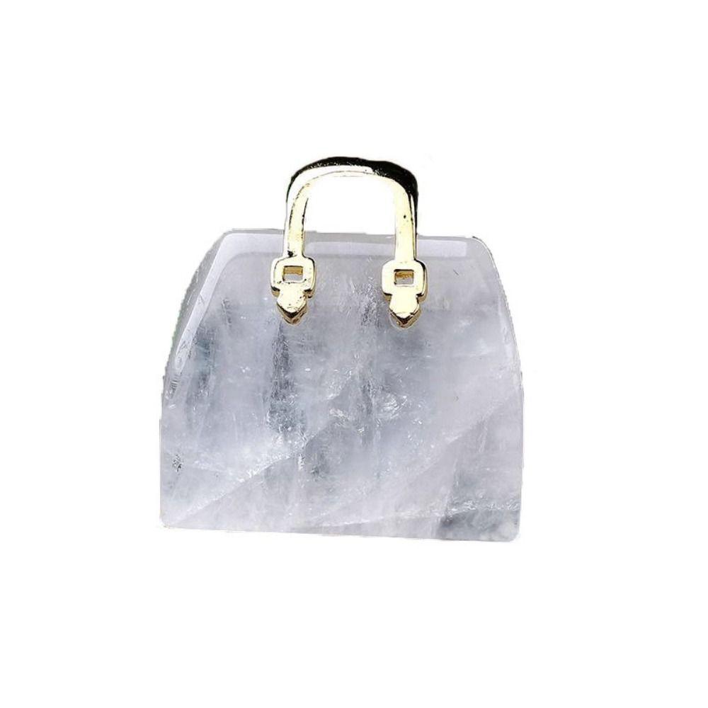 

Кулон у формі сумки з натурального кристалічного каменю. Просте намисто, кулон, зроблене своїми руками. Вулиця/подорож/побачення Style 1