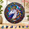 2D Flat Acrylic Sun Catcher, Crown Rainbow Unicorn Themed Sun Catcher, Home Garden Decor, Suitable for Christmas, Thanksgiving, Anniversary, Birthday,