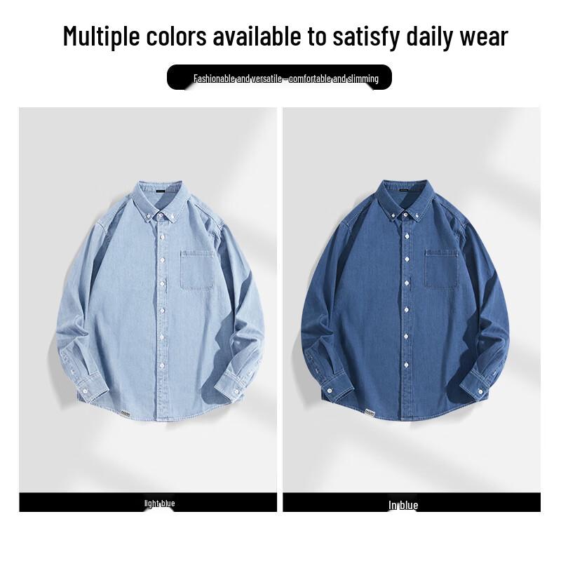 Mark Fairwhale Men's Loose Fit Pure Cotton Denim Workwear Shirt