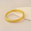 Niche Golden Auspicious Words Women's Solid Concubine Bracelet - Retro Style Engraved Round Version