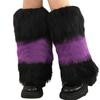 Women Winter Plush Contrast Color Leg Warmer Aesthetic Vintage Fuzzy Thickened Boot Cuffs Leg Gaiters Cover Long Socks