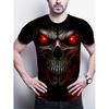 Men's 3D Skull Print T-Shirt | Oversized Short Sleeve | Lightweight Polyester | Round Neckline | Casual Wear | Gothic Fashion