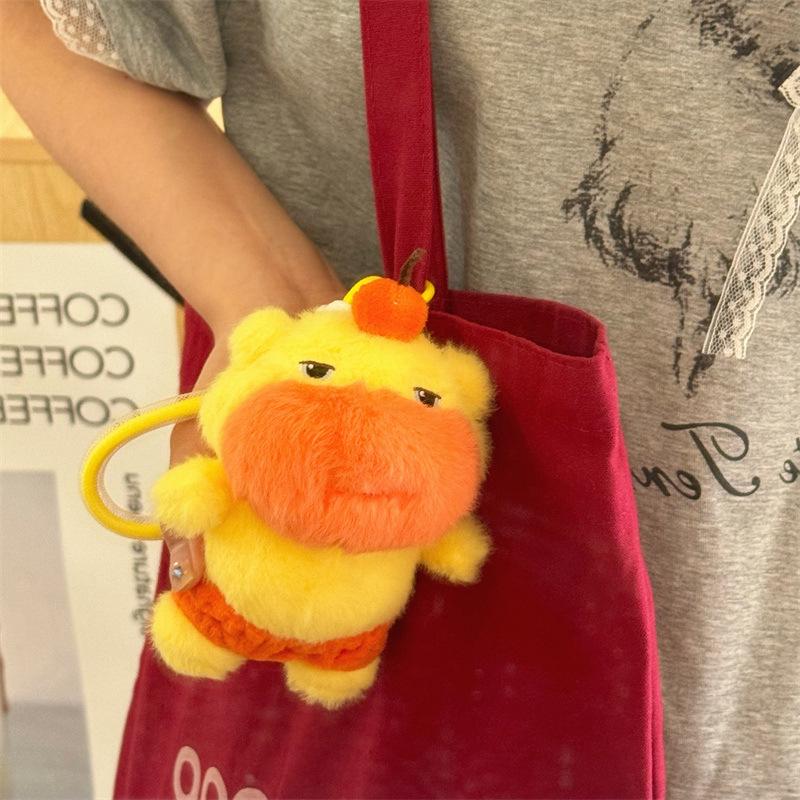 Cute Capybara Lululu Plush Emoji Keychain Doll
