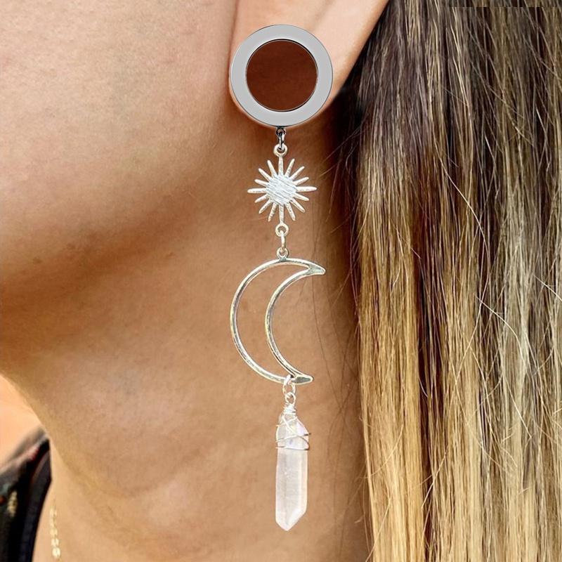 Vankula Oortunnels Vlees Brancard Zadel Pluggen Meters Minimalistische Roestvrijstalen Oor Piercing Sieraden voor Mannen Vrouwen 6mm tot 25mm, 12mm(1/2), Metaal