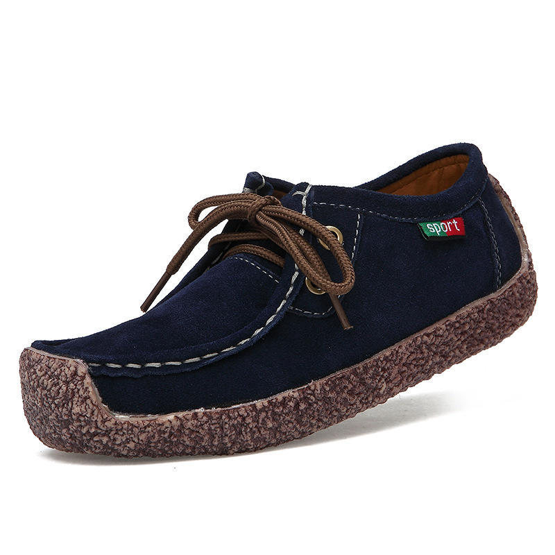 Slip-on Women Genuine Leather Loafers Casual Walking Shoes Elastic Ladies Working Driving Shoes Mother Shoes