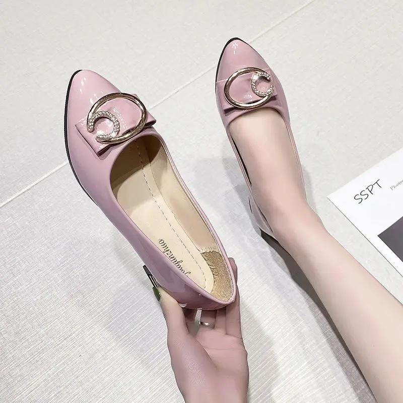Fashion Chunky Heels Women's Shoes Office Block Heel Low Elegant Square Toe Ladies Pumps Wholesale Popular Chic Point Footwear Lastest