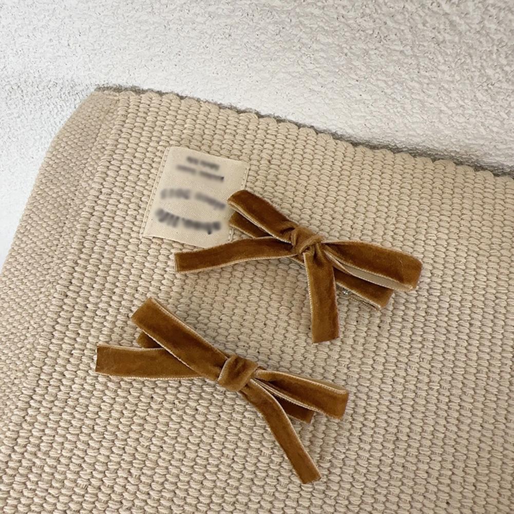 

Элегантная красочная бархатная заколка-бант для волос, зажим для волос для девочек, женщин, детей, винтажный краб для подарка, аксессуары для волос кофейный