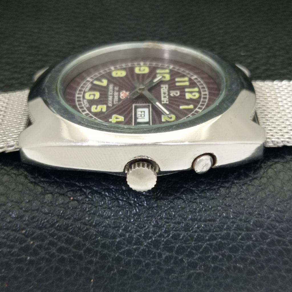 Ricoh R31 AUTOMATIC JAPAN MENS VINTAGE BROWN COLOR DIAL WATCH A701951-5 R207-a701951