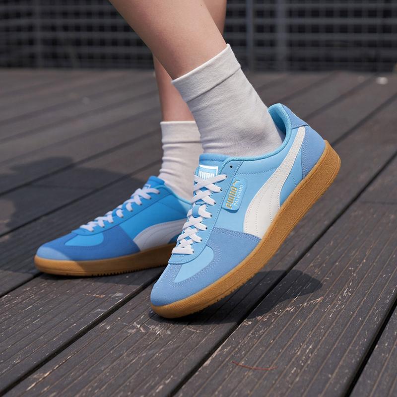Puma Palermo CN Nylon Comfortable Soft Thin Sole Wear-Resistant Low-Top Skate Shoes Unisex Sneakers Blue 403953-02