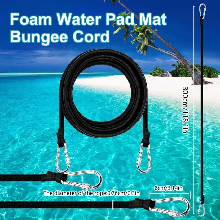 2pcs Floating Lake Pad Bungees Tie Down Cord Hight Strength Rope for Anchoring Water Mats Tents Campgear