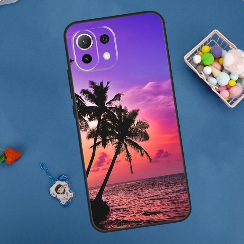 Sommer Strand Sonnenuntergang Palmenbaum Hülle Für POCO F5 X3 X5 Pro X4 F4 GT C40 M5s F3 Abdeckung Für Xiaomi 13 12 Lite 12T 11T Pro 12X