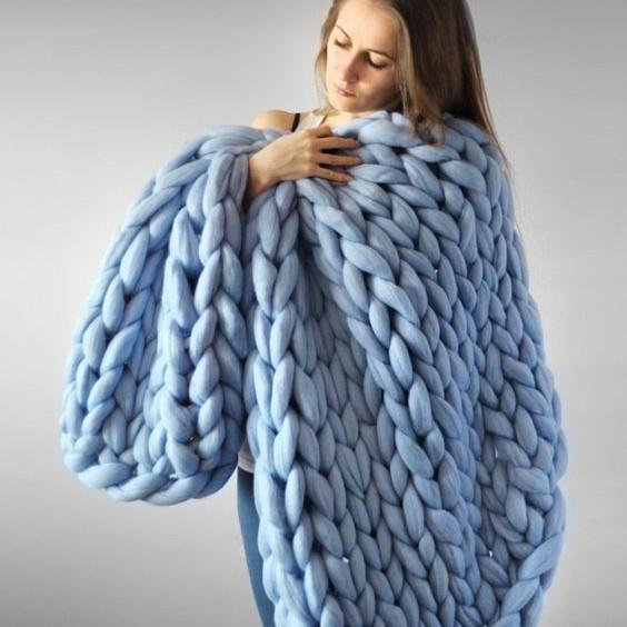 Hand Knit Chunky Yarn Arm Knit