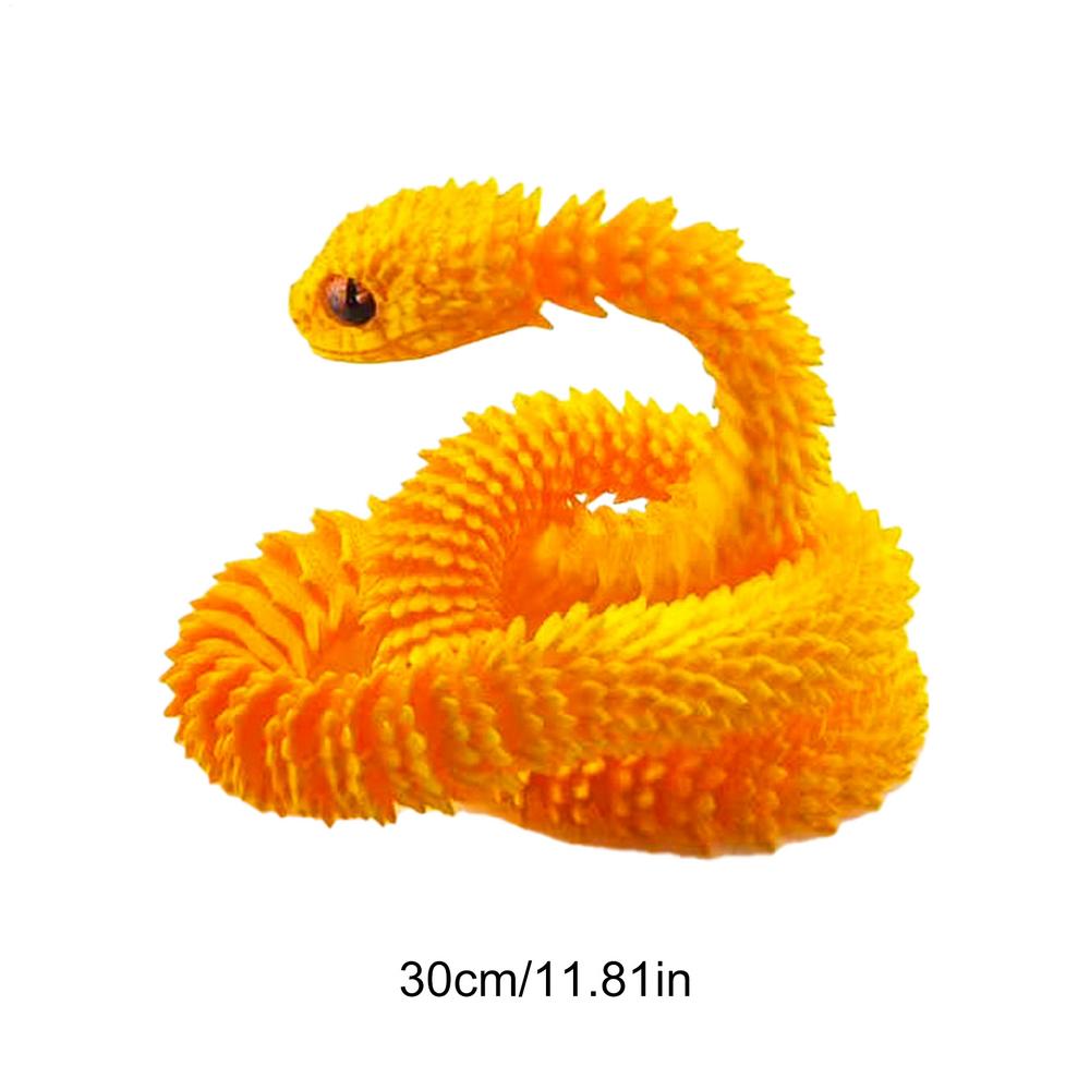 3D Printed Articulated Snake Toy Flexible Movable Animal Model Rotatable Dragon Car Ornaments Simulation Desk Toys Kids Gift