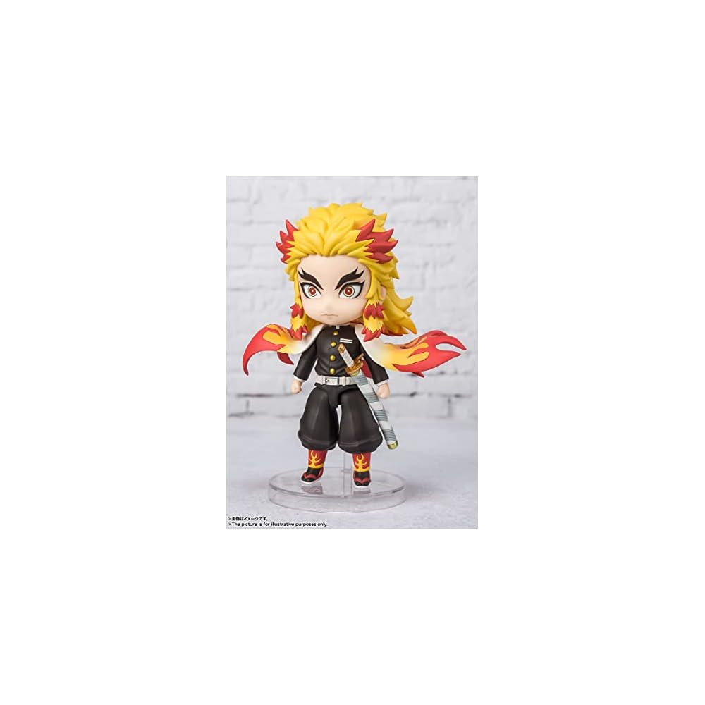 TAMASHII NATIONS Figuarts Mini Demon Slayer Rengoku Kyojuro 90mm PVC ABS Painted Action Figure