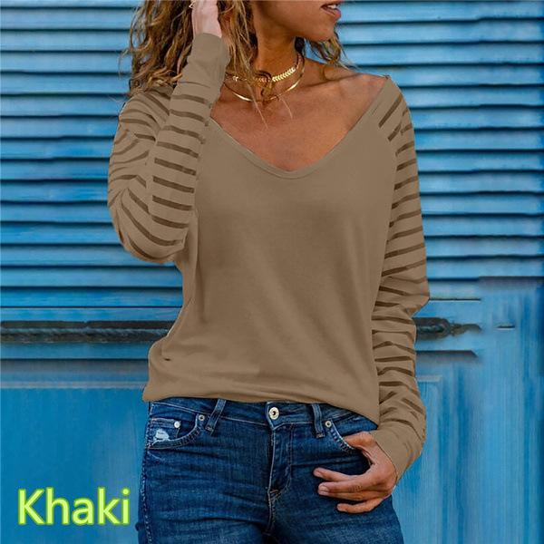 Fashion Women's Casual Tops Spring Striped Loose Long Sleeve T Comfortable and Versatile T-shirt for Ladies Elegant Women's Clothing