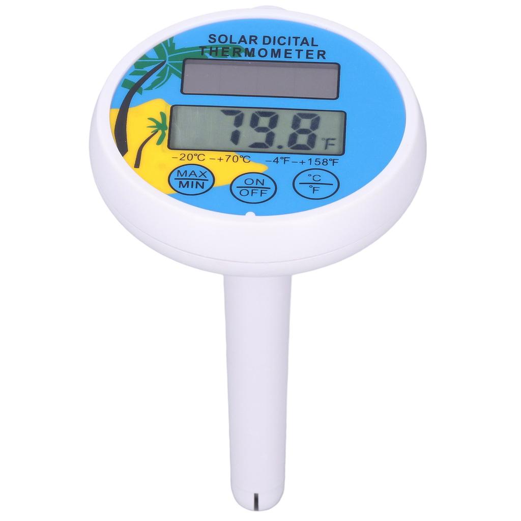 Solar Thermometer Minimum Maximum Water Temperature Display Digital Thermometer for Swimming Spa