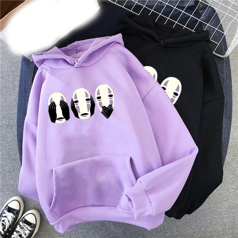 Anime Spirited Away No Face Hoodies Bedruckt Unisex Damen Mode Streetwear Y2k Hoodie Kapuzenpullover Pullover Unisex Kleidung