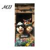 Colorful Utility Room Surface Decals Cartoon Animal Trash Can Sticker, Self-Adhesive PVC Decal, Waterproof Cute Decorative Adhesive for Household Bins