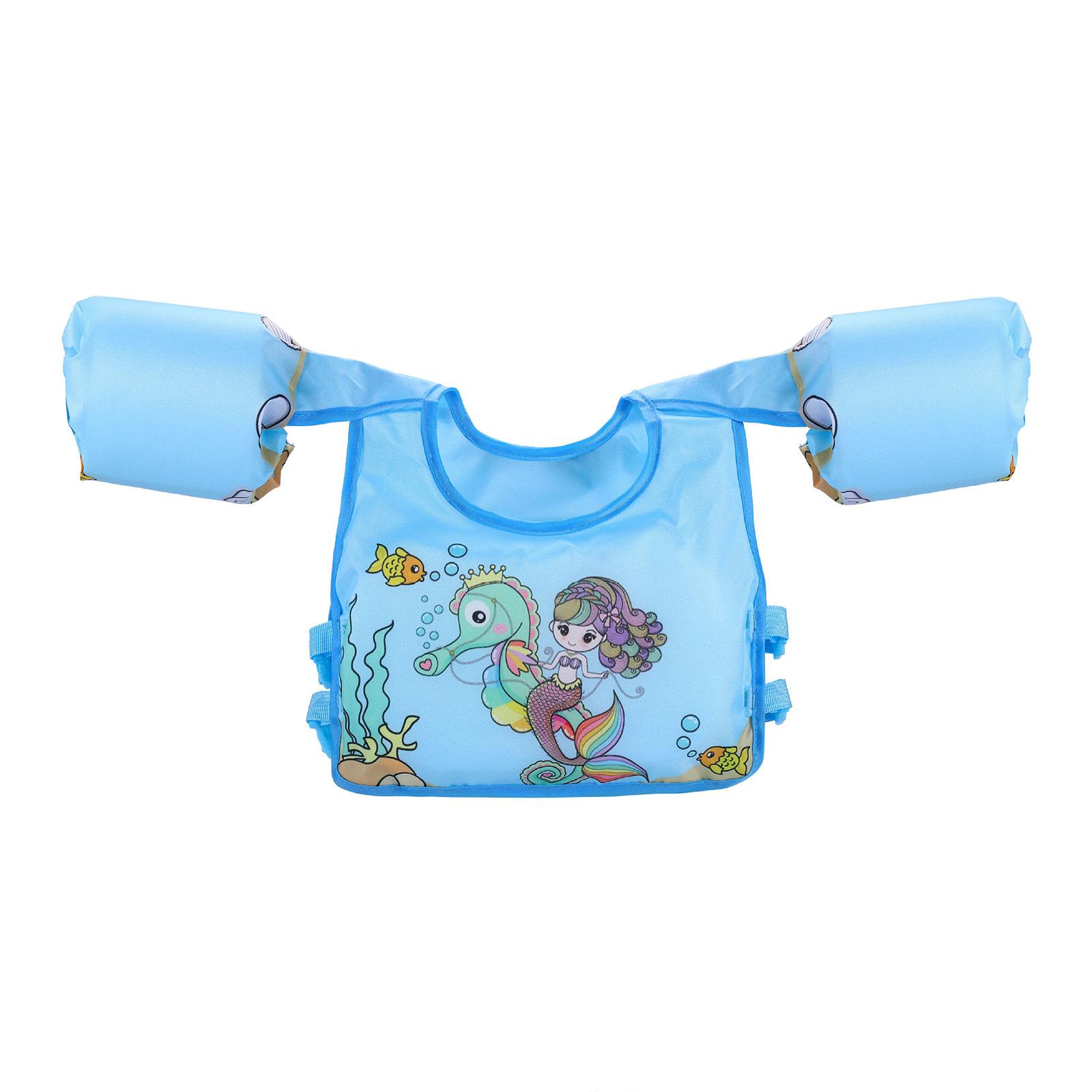 Manchons Flotteurs Bébé Dessin Animé Anneau Flottant Gilet de Sauvetage Sûr Gilet de Flottabilité Mousse de Natation Jouets de Piscine Gilet de Sauvetage Équipement de Natation pour Enfants blanc