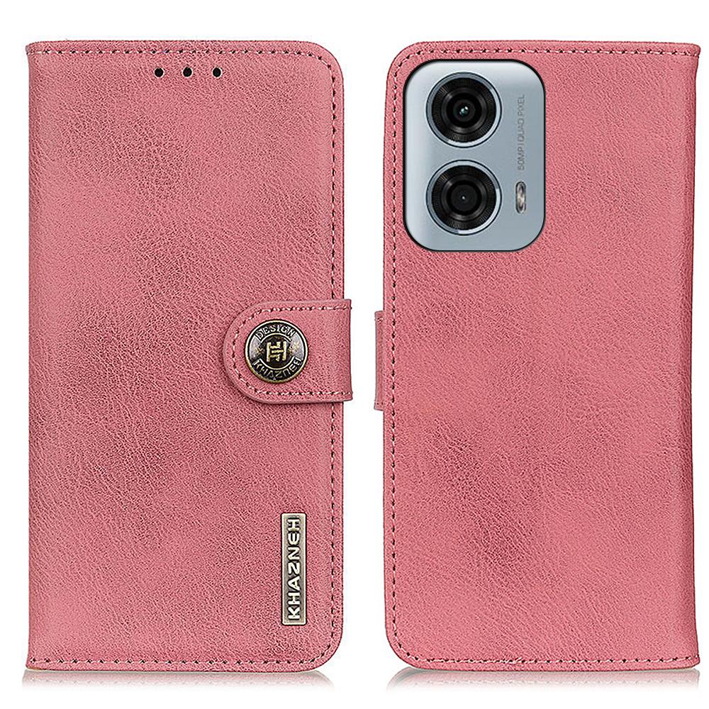 KHAZNEH For Motorola Moto G24 Power Cowhide Texture Phone Case Leather Wallet Cover
