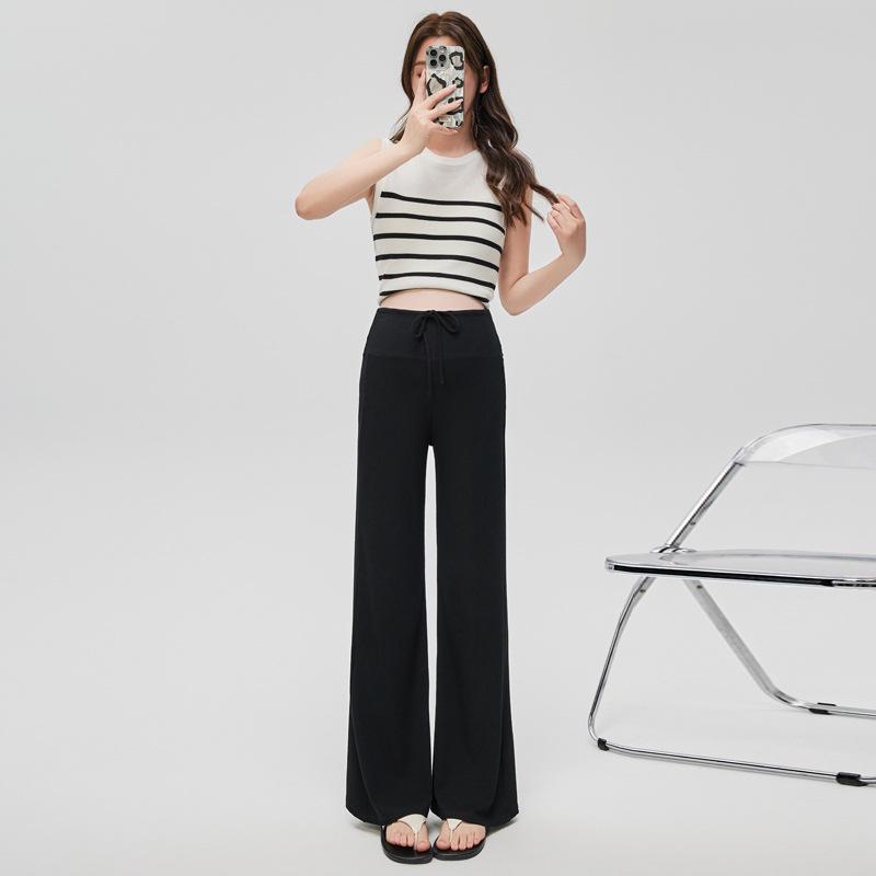 Summer 2026 Flare Knit Maternity Pants – Versatile, Casual Long Pants for Petite Pregnant Women Medium
