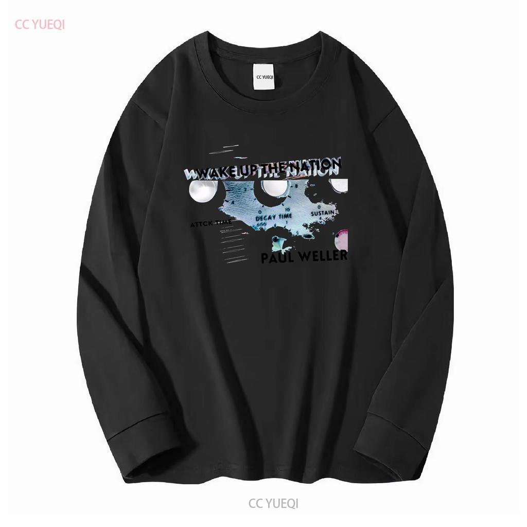 PAUL WELLER WAKE UP THE NATION WHITE T SHIRT NEW OFFICIAL MOD JAM STYLE COUNCIL long or short sleeves vintage Washed Stretched