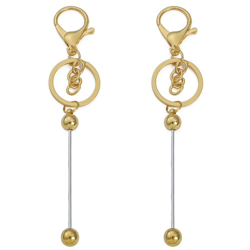 1 Satz ausgefallener DIY-Schlüsselanhänger mit Perlen, passend für große Lochperlen für Frauen und Mädchen, DIY-Schlüsselanhänger, Schmuckherstellung