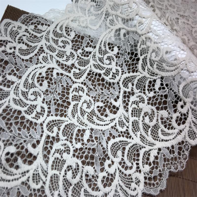 21.5cm Wide Elastic Lace, Hollow Stretch Spandex Lace Fabric for Lingerie, Bra, Underwear, Garment, Sewing & Crafting