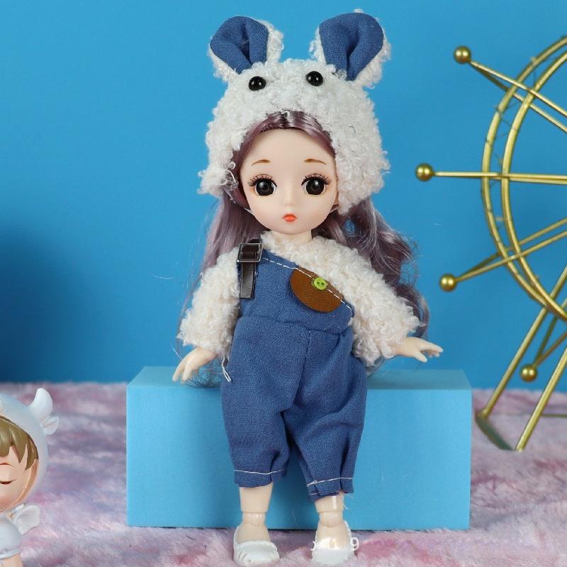 17CM mini pohyblivá 13kloubová panenka Dívčí hračka 3D Big Eyes BJD Princess Kompletní oblečení Kolekce šatů Dětská panenka Dárek