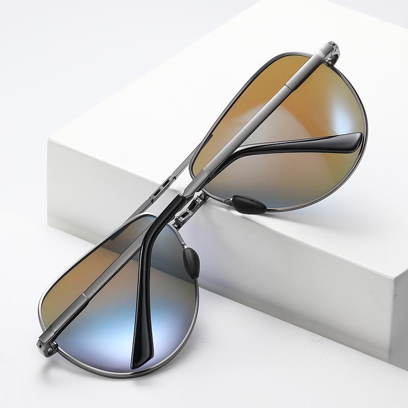 Outdoors Folding Anti-Glare Driving Oval Myopia Sunglasses Men Metal Prescription Sunglasses With Diopters 0 -0.5 -0.75 To -6.0