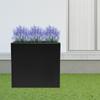 Large Rectangular Metal Planter Box with Removable Divider, Black Tall Indoor Outdoor Flower Pot for Garden Patio Balcony Decor