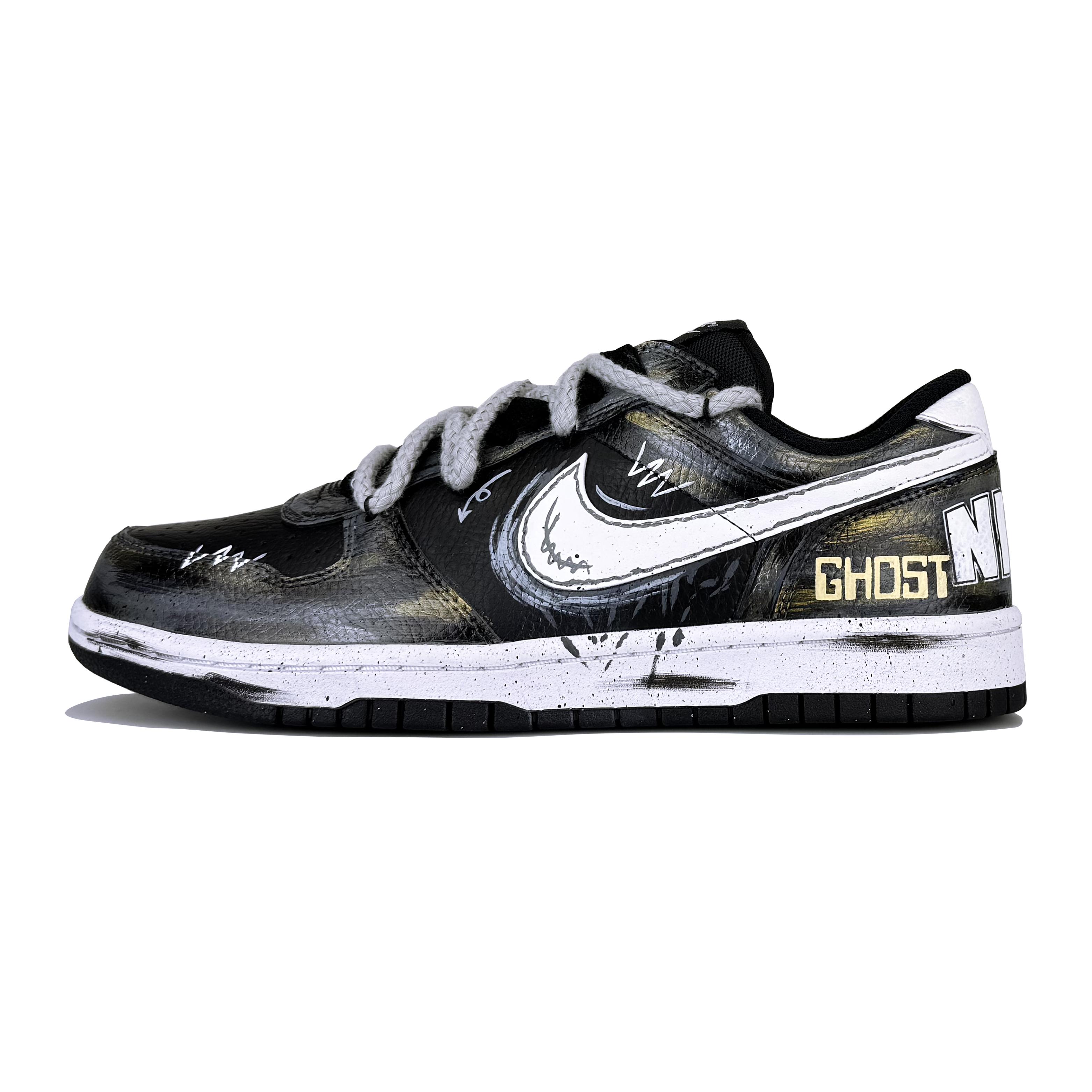 Мужские низкие скейтбордические кроссовки Nike Big с высокой износостойкостью, Черно-золотые, 355152-016(Команда1426-) 40