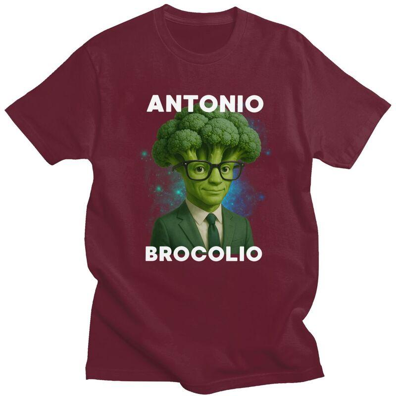 Antonio Brocolio Italian Brainrot Meme Broccoli T Shirt for Men 100 Cotton Tshirt Streetwaer Short Sleeve Tee Shirt Slim Fit