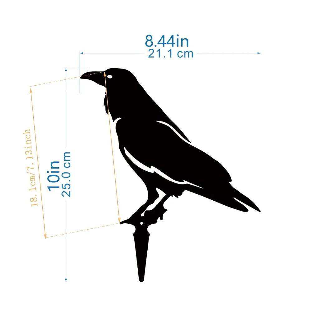

1 шт. Черная металлическая садовая статуэтка птицы «Ворон» – симпатичный декоративный колышек для двора, сада и газона, стильный декор для садовой вечеринки небесно-голубой