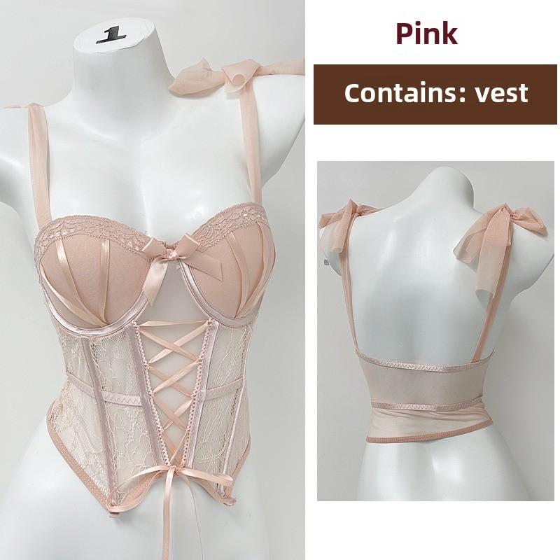 Fishbone Bra Pure Want To Wear Lace with Chest Pad Suspender Top with Short Bottom Vest Inside