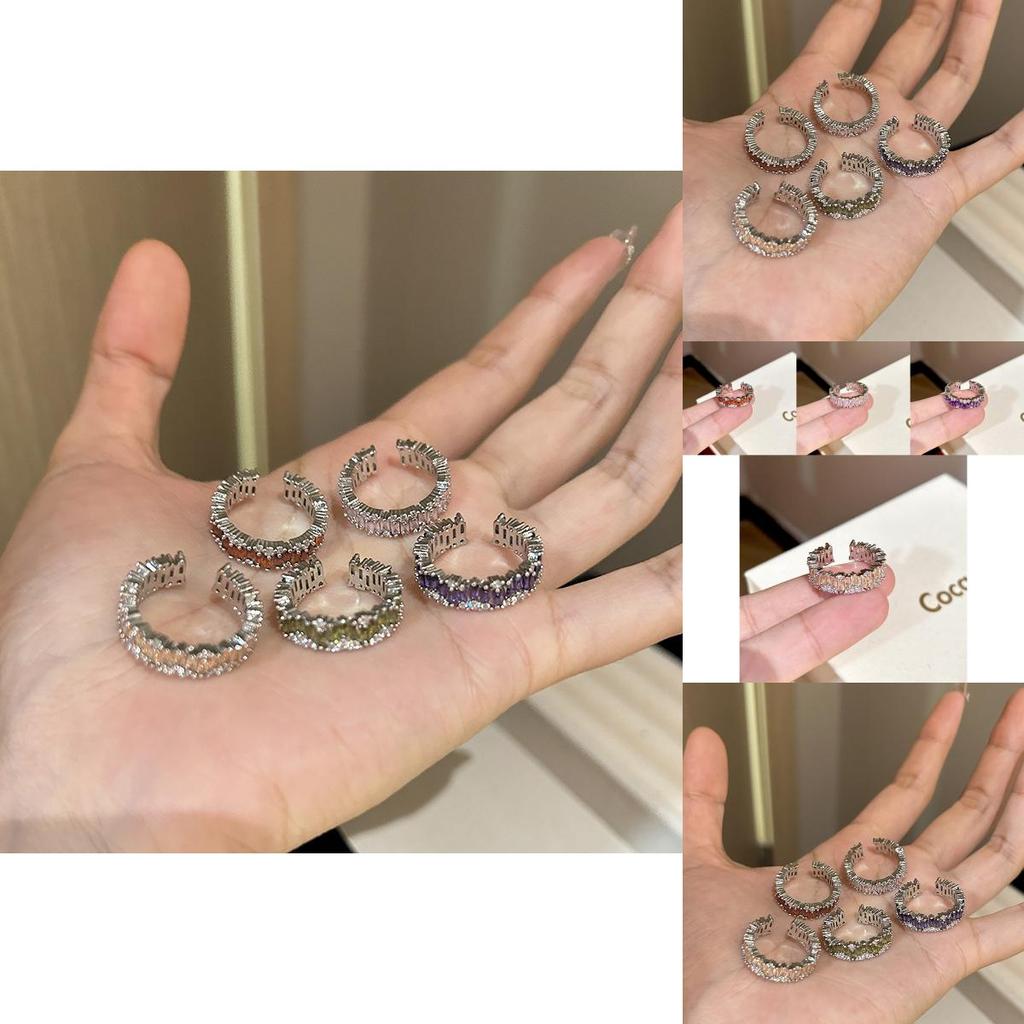 Chic And Elegant Open Adjustable Ring For Women With Vibrant Gemstone Details