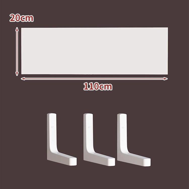Paint-Free Floating Wall Shelf: Wooden Wall-Mounted Bookshelf and Storage Plank