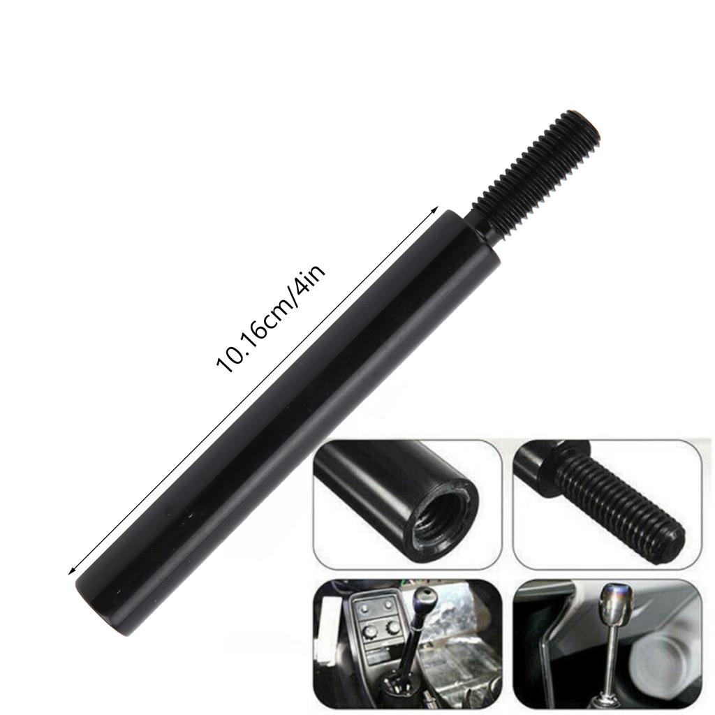 4in Ergonomic Shift Knob Extender Aluminum Alloy Plug and Play Universal Fit for Manual Car Truck M10x1 5 Black