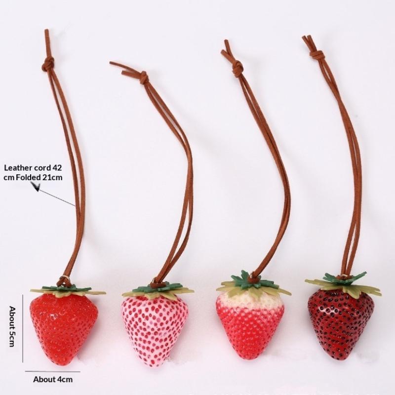 Strawberry Charm Keychain Adorable Pendant Perfect For Phone Lanyard Bag Accessories