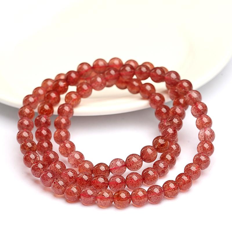 Hongchu Crystal Natural Starlight Strawberry Quartz Bead Bracelet Starlight Strawberry Crystal Multi-loop Bracelet