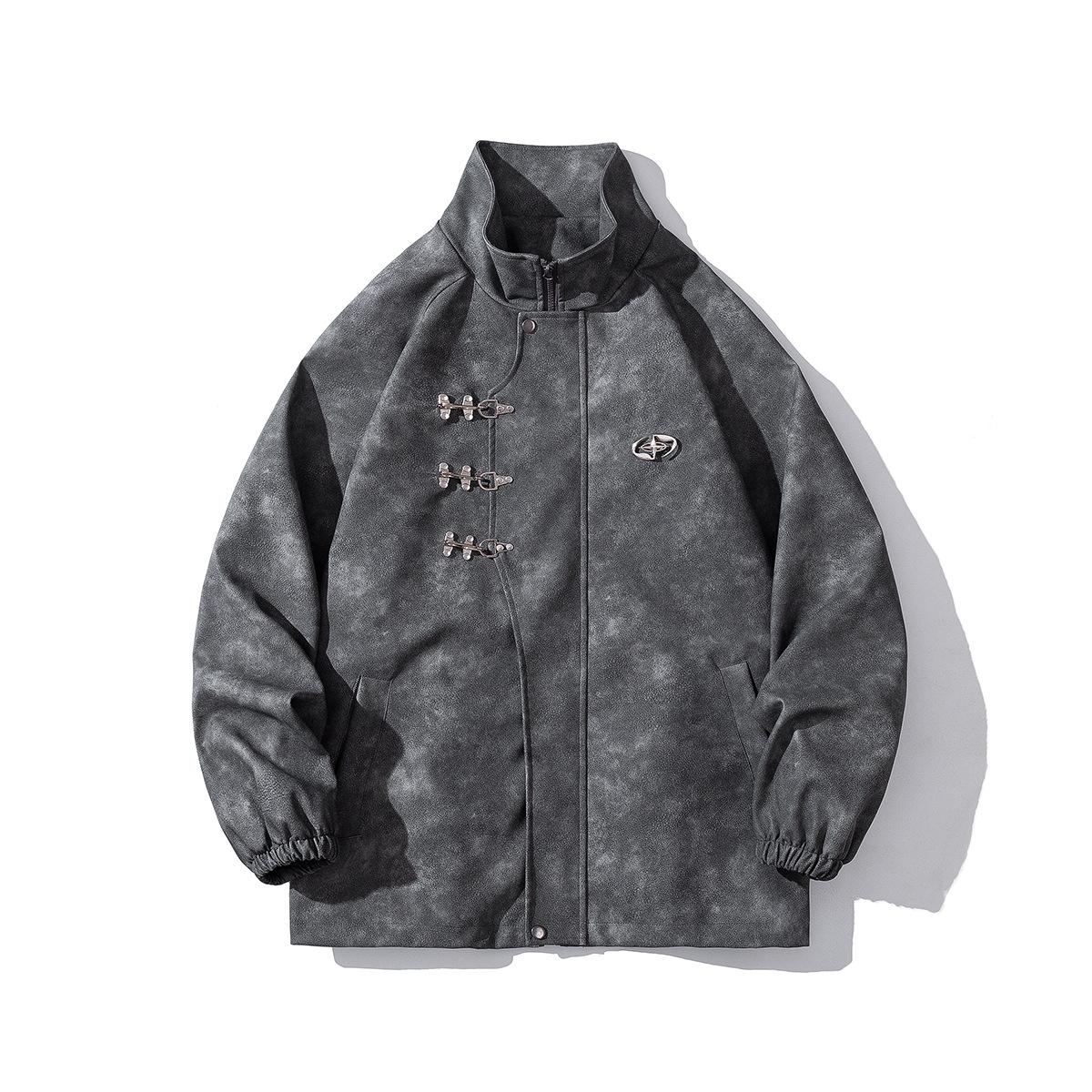 Мужская кожаная куртка розового цвета с металлической пряжкой — фото 3