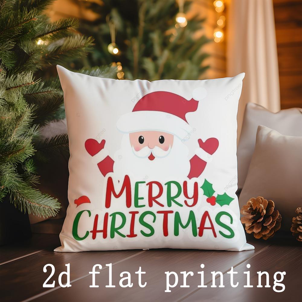 Home Decor Santa-themed Christmas Pillow Covers Suitable For Sofa Bedroom Car Pillow Cover Cushion Rectangular Back Cushion
