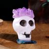 Amethyst Skull Decoration Human Skull Sculpture Party Supplies Realistic Sculpture Halloween Gemston For Unique Home Decoration