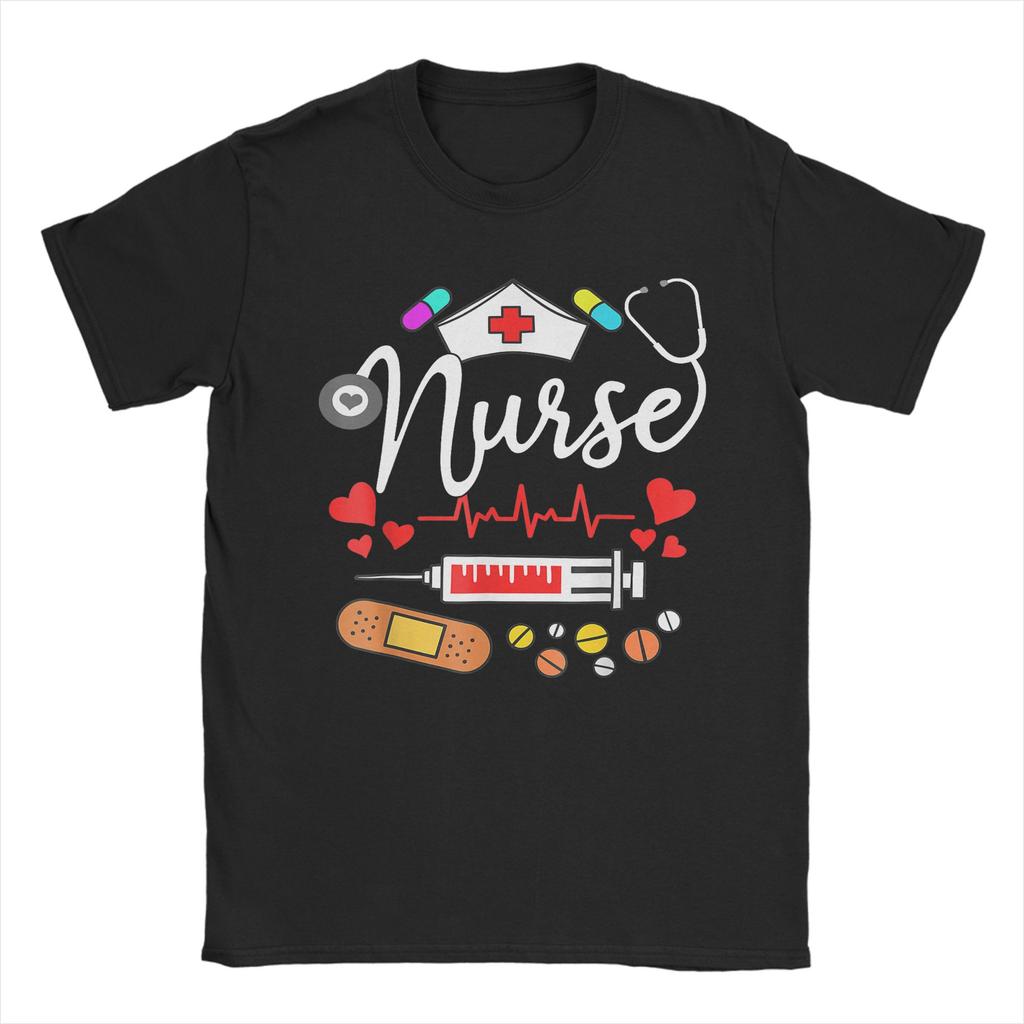 Tie Dye Retired Nurse T Shirts Unisex Unisex Pure Cotton Funny TShirts Crewneck Nurses Day Tees Short Sleeve Clothing Plus Size