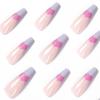 Französische lange Balletblau Rosa Liebe Maniküre Tragen Nagelstück Fake-Nagelstück Nagelstück Nagelstück Nagelstück Nägel